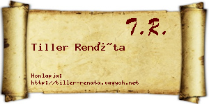 Tiller Renáta névjegykártya