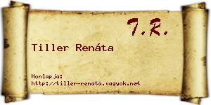 Tiller Renáta névjegykártya